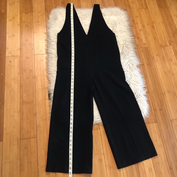 Oak + Fort Black V-neck Sleeveless Wide Leg Cropped Jumpsuit size XS - Picture 6 of 9